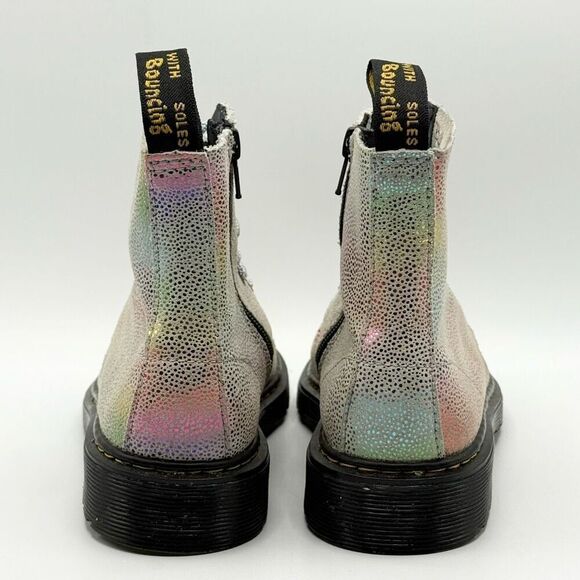 Dr. Martens Pascal 1460 Iridescent Rainbow Leather Boots - Kids US 4 (boys) 5 (g - Picture 5 of 13